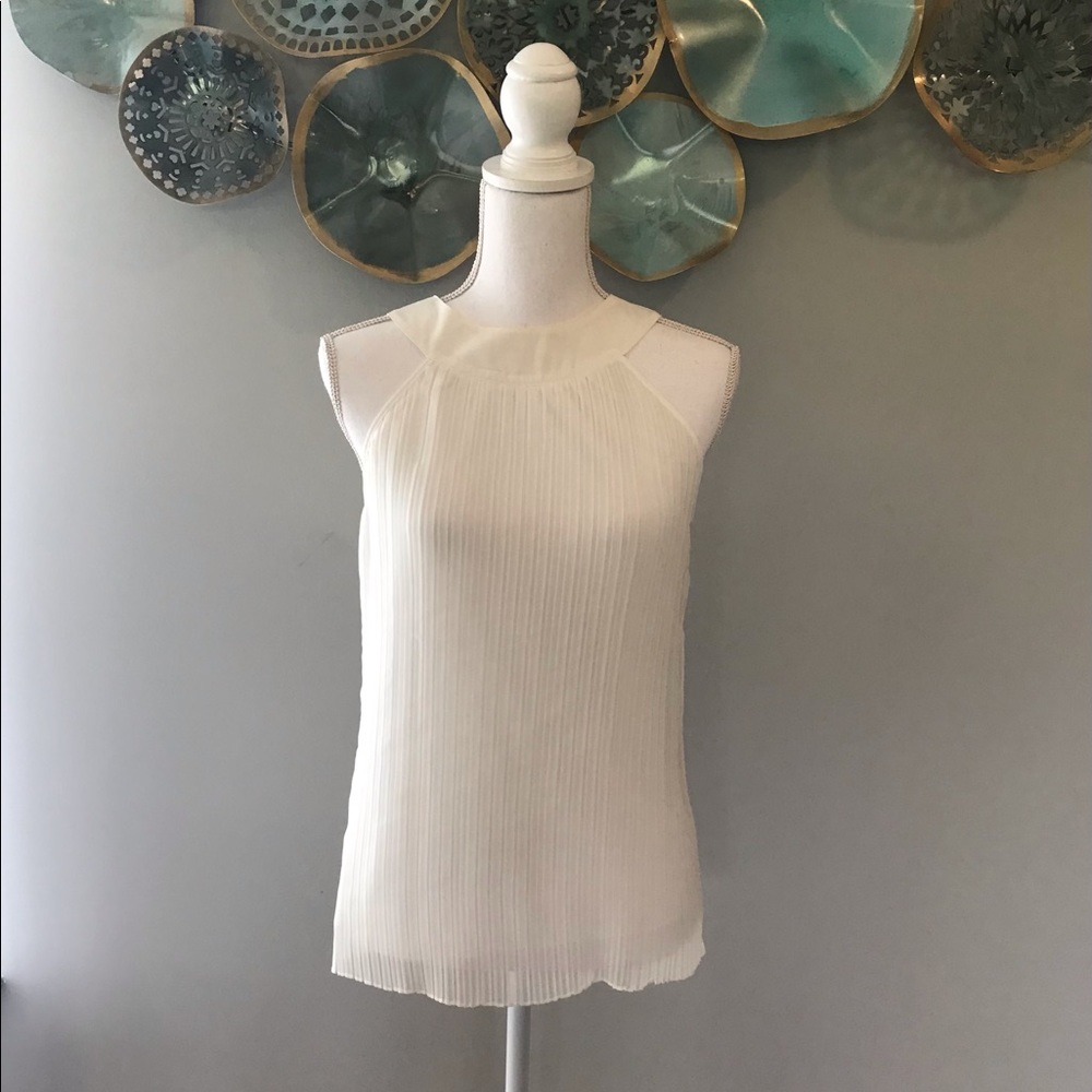 Elegant Ivory Pleated Top